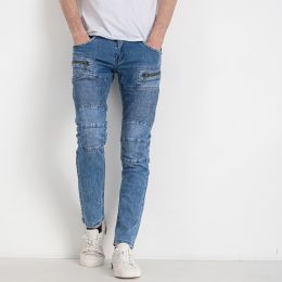 купить оптом джинсы 8336 синие мужские джинсы (FANGSIDA, стрейчевые, 8 ед. размеры молодежка: 28. 29. 30. 31. 32. 33. 34. 36) недорого