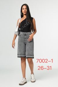 7002-11# серые женские джинсовые шорты с камнями (New Jeans, 6 ед, размеры норма: 26-31) выдача на следующий день фото