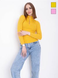 0130-93 микс расцветок женский свитер (рубчик, 65% коттон, 35% полиэстер, 3 ед. универсальный размер нормы: 44-48) фото