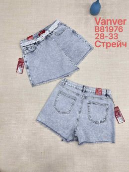 купить 81976 # серая женская джинсовая юбка-шорты (Vanver, стрейч, 6 ед. размеры полубатал: 28. 29. 30. 31. 32. 33) выдача на следующий оптом