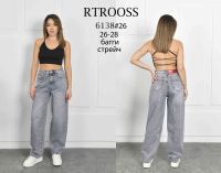 купить 6138# серые женские джинсы (RTROOSS, стрейч коттон, 6 ед, размеры полубатал: 28-33) выдача на следующий день оптом