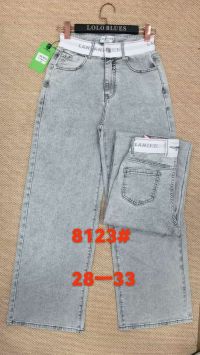 купить 8123# серые женсике джинсы (Lanlaniee, стрейч коттон, 6 ед, размеры полубатал: 28-33) выдача на следующий день оптом
