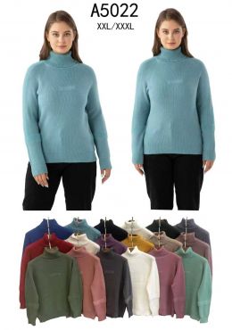 5022* микс цветов женский свитер (Kiss me, 10 ед, размеры батал: 2XL-3XL) выдача на следующий день фото