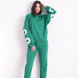 0540-7 зеленый женский спортивный костюм (5'TH AVENUE, турецкая двунитка, 3 ед. размеры норма: 42. 44. 46) фото