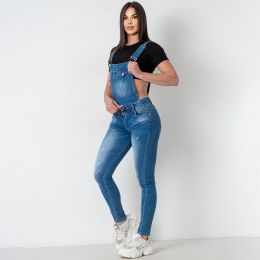 0904-4 синий женский джинсовый комбинезон (стрейчевый, 4 ед. размеры норма: S. M. М. L)  фото
