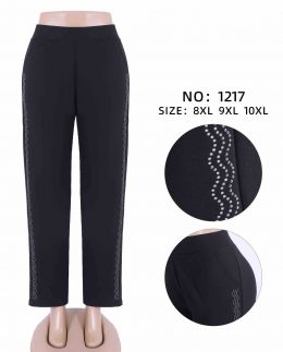 купить 1217 * черные женские брюки (дайвинг, 6 ед. размеры на бирках: 8XL. 9XL. 10XL, соответствуют 5XL. 6XL. 7XL, повторяются) выдача  оптом