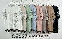 6037# микс цветов женская футболка (Kiss me, 10 ед, размеры батал: XL-4XL) выдача на следующий день фото