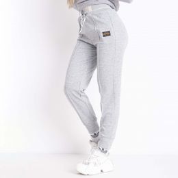 0701-6 светло-серые женские спортивные штаны (на манжете, 5 ед. размеры на бирках полубатальные XL-5XL соответствуют L-4XL)  фото