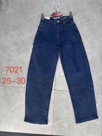 7021 # синие женские джинсы с камушками (New Jeans, стрейч, 6 ед, размеры норма: 25-23) выдача на следующий день фото