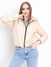 5010-161 БЕЖЕВАЯ куртка-зефирка с капюшоном на синтепоне (2 ед. размеры: 42/44.46/48) фото