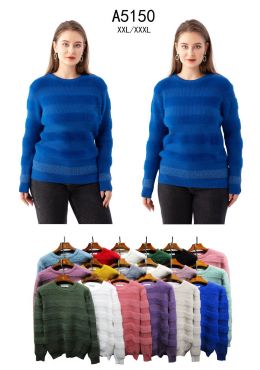 5150* микс цветов женский свитер (Kiss me, 10 ед, размеры батал: 2XL-3XL) выдача на следующий день фото
