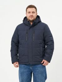 2372-23 синяя мужская куртка (синтепон, с капюшоном, 3, размеры норма: 48, 50, 56) фото