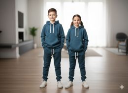 7100-14 изумрудный подростковый спортивный костюм (YOLA. турецкий полар-флис, с капюшоном, на 8-12 лет, 5 ед. размеры подросток: фото
