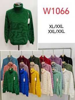 купить 1066* микс цветов женский свитер (Kiss me, 10 ед, размеры полубатал: XL-2XL) выдача на следующий день оптом
