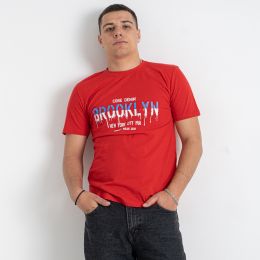 1586-3 красная мужская футболка (4 ед. размеры норма: M. L. XL. 2XL) фото