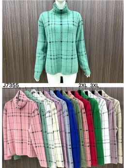 купить 7355* микс цветов женский свитер (Kiss me, 10 ед, размеры батал: 2XL-3XL) выдача на следующий день оптом