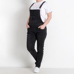 6023-6 черный женский джинсовый комбинезон (6 ед. размеры батал: 30. 31. 32. 33. 34. 36)  фото