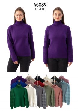 5089* микс цветов женский свитер (Kiss me, 10 ед, размеры батал: 2XL-3XL) выдача на следующий день фото
