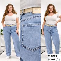 0228# голубые женские джинсы (LADY N, стрейч коттон, 6 ед, размеры батал: 32-42) выдача на следующий день фото