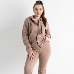 купить оптом джинсы 0638-510 ТЕМНО-БЕЖЕВЫЙ 5`th Avenue спортивный костюм женский полубатальный из турецкой трехнитки на флисе (3 ед.размеры: 48.50.5 недорого