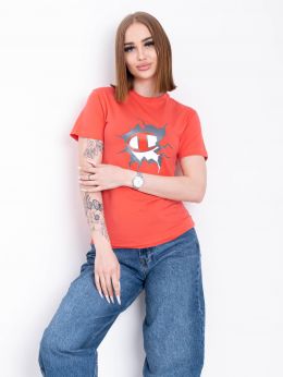 10501-50 коралловая женская футболка (95% коттон, 5% эластан, 5 ед. размеры норма: S. M. L. XL. 2XL) фото