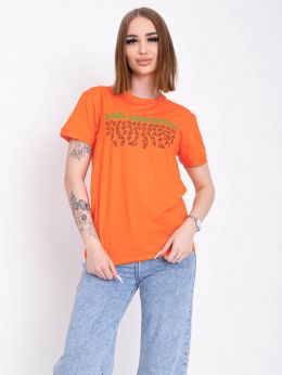 10508-88 оранжевая женская футболка (95% коттон, 5% эластан, 5 ед. размеры норма: S. M. L. XL. 2XL) фото