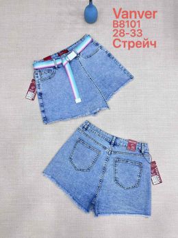 купить 8101 # голубая женская джинсовая юбка-шорты (Vanver, стрейч, 6 ед. размеры полубатал: 28. 29. 30. 31. 32. 33) выдача на следующи оптом