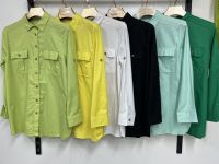купить 17052413# выбор цвета женская рубашка (коттон, 5 ед, размеры норма: s-2xl) выдача на следующий день оптом