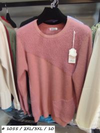 1055 # микс цветов женский свитер (Kiss me, 10 ед, размеры батал: 2XL/3XL) выдача на следующий день фото
