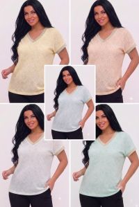 26045 # микс цветов женская футболка (коттон, 6 ед, размеры батал: 52, 54, 56) выдача на следующий день фото