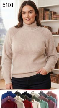 5101 # микс цветов женский свитер (Kiss me, 10 ед, размеры батал: 3XL/4XL) выдача на следующий день фото