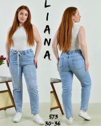 0573# голубые женские джинсы (Liana, стрейч коттон, 6 ед, размеры батал: 30-36) выдача на следующий день фото