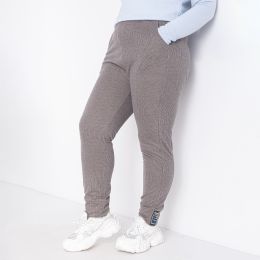 1097-62 серо-бежевые женские спортивные штаны (4 ед. размеры батал: 5XL. 6XL. 7XL. 8XL) фото