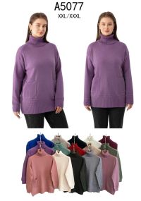 5077  микс цветов женский свитер (5 ед, размеры батал: 2xl-3xl) фото