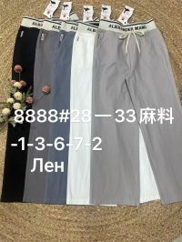 8888* УТОЧНЯЙТЕ ЦВЕТ ВО ВРЕМЯ ЗАКАЗА женские брюки в цветах (лён, 6 ед. размеры полубатал: 28. 29. 30. 31. 32. 33) выдача на сле фото