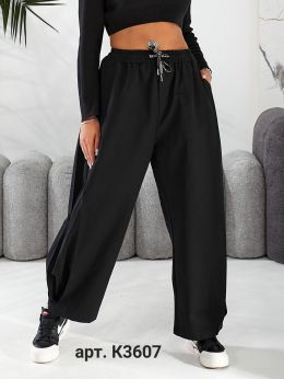3607 * черные женские брюки (100% коттон, 10 ед. размеры норма: S. M. L. XL. 2XL, повторяются) выдача на следующий день фото