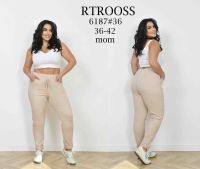 купить 6187# бежевые женские джинсы (RTROOSS, стрейч коттон, 6 ед, размеры батал: 36-42) выдача на следующий день оптом