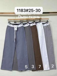 купить 1183 # выбор цвета женские брюки (Fudeyan, лен, 6 ед, размеры норма: 25-30) выдача на следующий день оптом