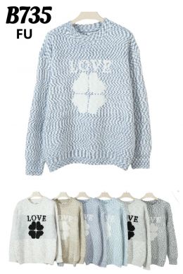 0735* микс цветов женский свитер (Kiss me, 10 ед, размеры полубатал: XL-3XL) выдача на следующий день фото