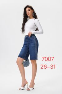 7007-2# синие женские джинсовые шорты с камнями (New Jeans, 6 ед, размеры норма: 26-31) выдача на следующий день фото