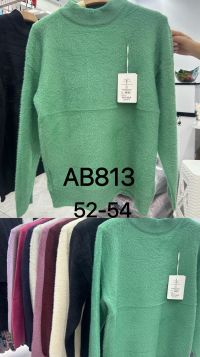 0813 # микс цветов женский свитер с альпаки (10 ед, размеры батал: 52-54) выдача наступного дня фото