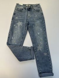 купить 0579 голубые женские стрейчевые джинсы New Jeans (6 ед, камни,  размеры норма: 25-30) оптом