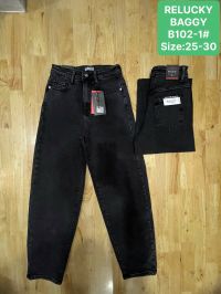 купить 0102 # черные женские джинсы (Relucky, стрейч, 6 ед, размеры норма: 25-30) выдача на следующий день оптом