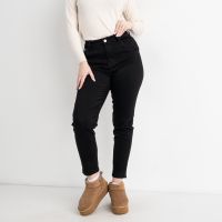 9015 черные женские джеггинсы (LANLANIEE, флис, 6 ед. размеры батал: 31. 32. 33. 34. 35. 36) фото