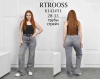 купить 6141# серые женские джинсы (RTROOSS, стрейч коттон, 6 ед, размеры полубатал: 28-33) выдача на следующий день оптом