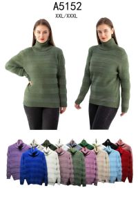 5152  микс цветов женский свитер (5 ед, размеры батал: 2xl-3xl) фото