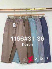 1166 # выбор цвета женские брюки (Fudeyan, коттон, 6 ед, размеры батал: 31-36)  выдача на следующий день фото