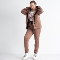 0638-2 мокко  женский спортивный костюм (5'TH AVENUE, флис, турецкая трехнитка, 3 ед. размеры батал: 50. 52. 54) фото