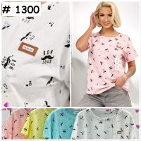 1300# микс цветов женская футболка (10 ед, размеры норма: 48 универсальный) выдача на следующий день фото