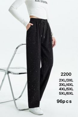 купить 2200 * черные женские брюки (коттон, 6 ед. размеры батал: 2XL-3XL, 3XL-4XL, 4XL-5XL, 5XL-6XL, повторяются) выдача на следующий д оптом